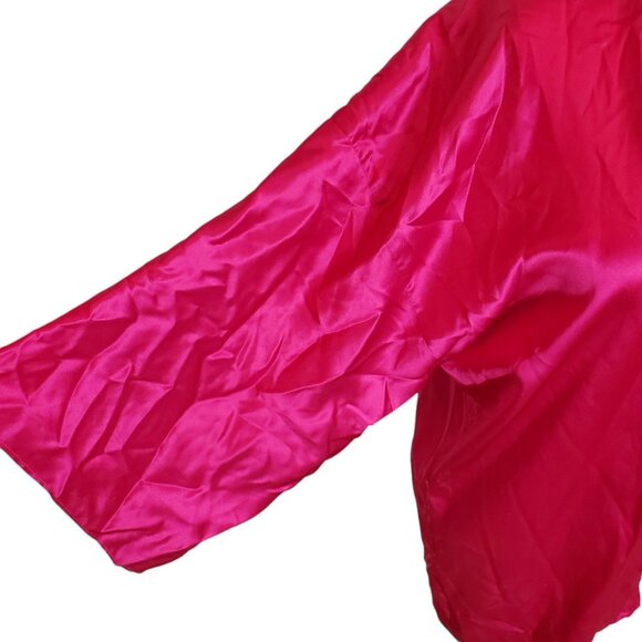 Victoria's Secret Vintage 80s 90s Women's Silk Wrap Kimono Fuschia Sz One Size - Picture 3 of 6